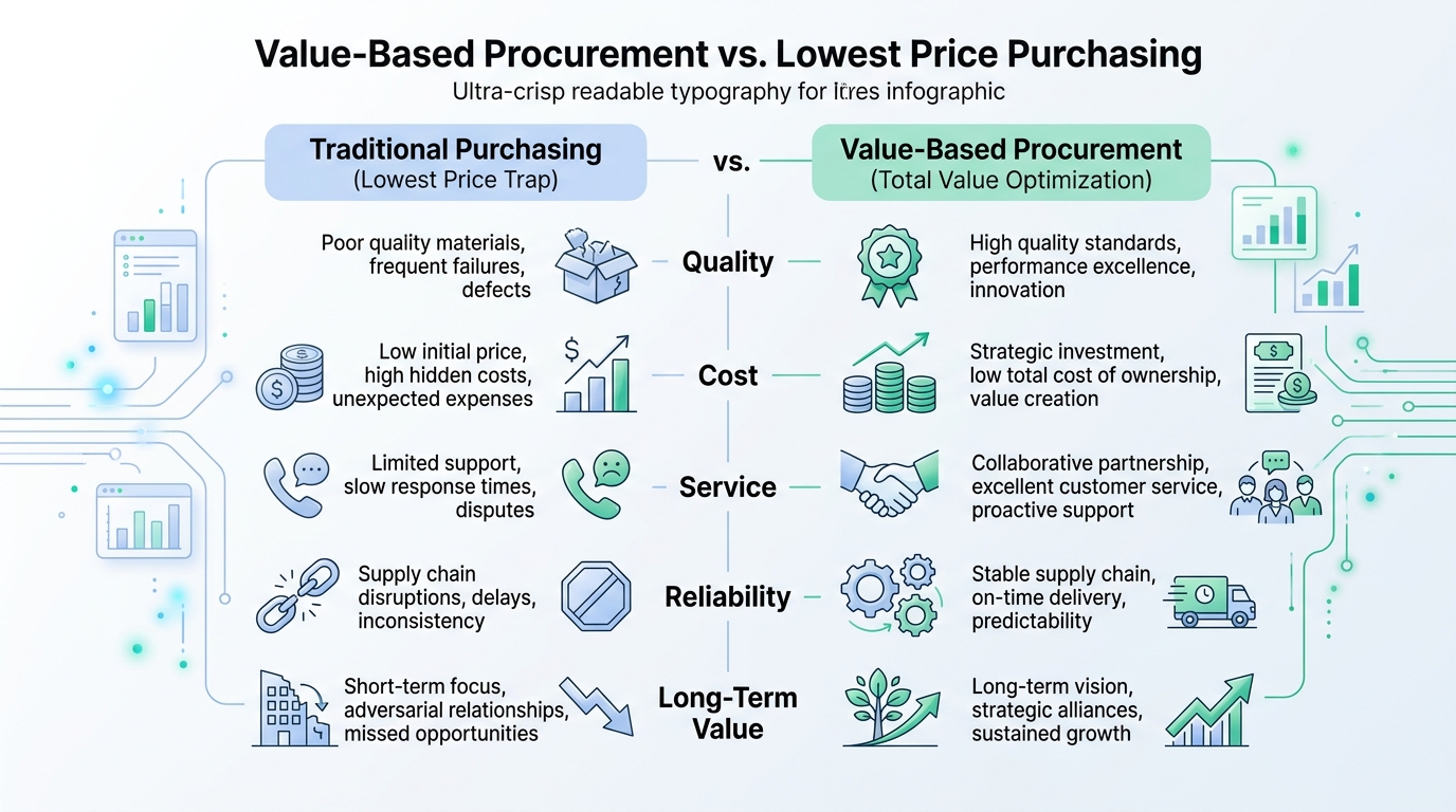 Value-Based Procurement vs Lowest Price Infographic